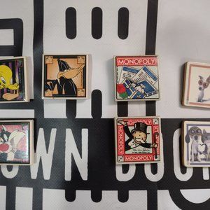 7 Magnets 1.75 inches Monopoly Looney Tunes Tweety Sylvester Daffy Duck